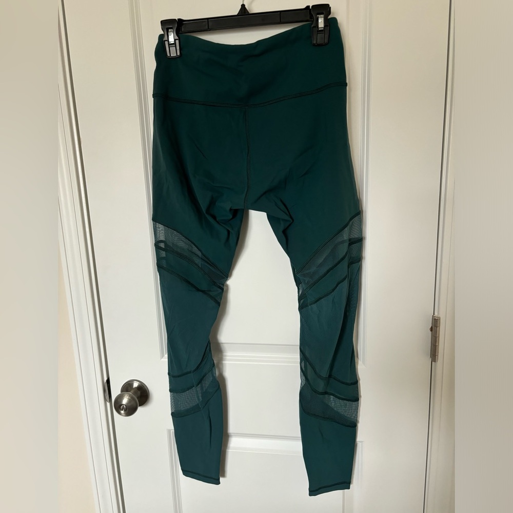 lululemon athletica Teal Green High-Rise Mesh Panel Leggings